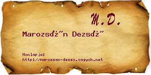 Marozsán Dezső névjegykártya