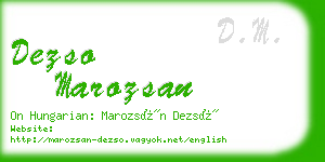 dezso marozsan business card